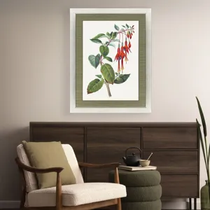 Downward Red Floral Framed Art