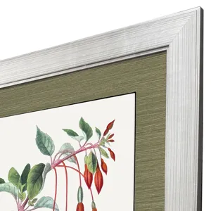 Downward Red Floral Framed Art