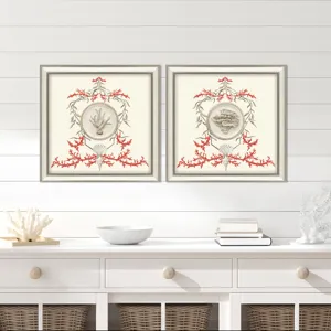 Coral Elegance II S/2 Framed Art