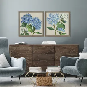 Hydrangea Study S/2 Framed Art