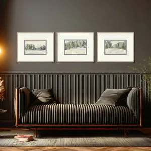 Distant Landscape I S/3 Framed Art