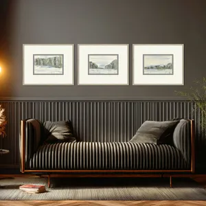 Distant Landscape II S/3 Framed Art