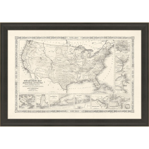 Military Map of US, 1861 Framed Art