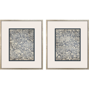 Europe Rooftops S/2 Framed Art