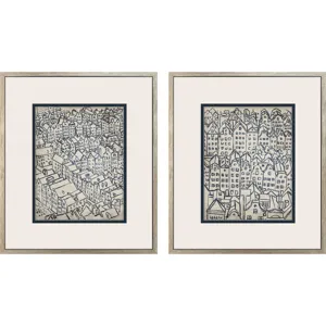 Europe Rooftops S/2 Framed Art