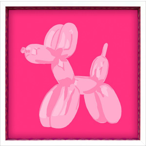 Pink Dog Balloon Framed Art