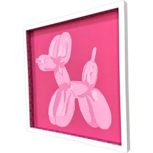 Pink Dog Balloon Framed Art