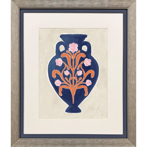 Folk Style Vessel II Framed Art