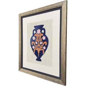 Folk Style Vessel II Framed Art