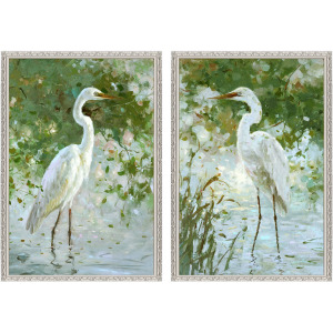 Heron on Display S/2 Framed Art