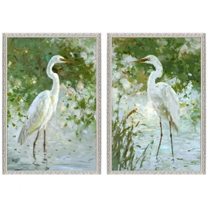 Heron on Display S/2 Framed Art
