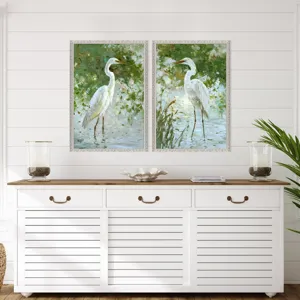 Heron on Display S/2 Framed Art