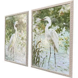 Heron on Display S/2 Framed Art