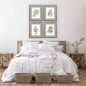 White Flowers S/4 Framed Art