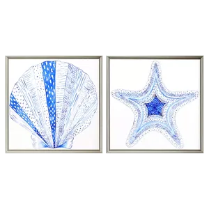 Indigo Shell I S/2 Framed Art