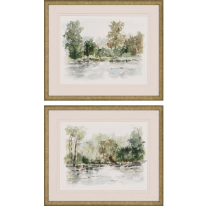 Wooded Stream S/2 Framed Art