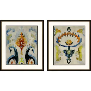 Bohemian Ikat II S/2 Framed Art