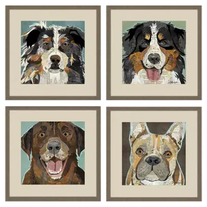 Dog Collage I S/4 Framed Art