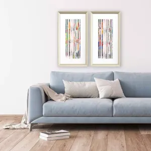 Aqua Stripes I S/2 Framed Art