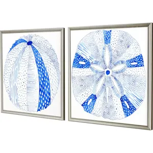 Indigo Shell II S/2 Framed Art