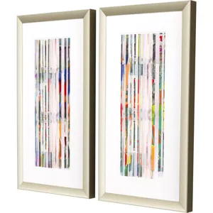 Aqua Stripes I S/2 Framed Art