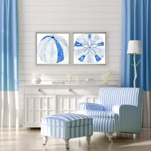 Indigo Shell II S/2 Framed Art