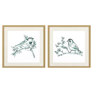 Emerald Songbirds I S/2 Framed Art