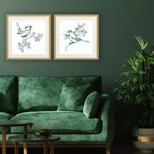 Emerald Songbirds II S/2 Framed Art