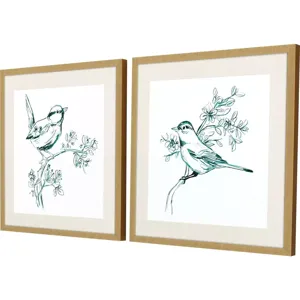 Emerald Songbirds II S/2 Framed Art