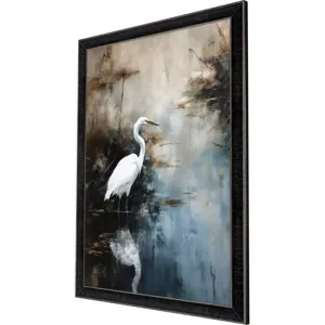 Egret in Lake Framed Art