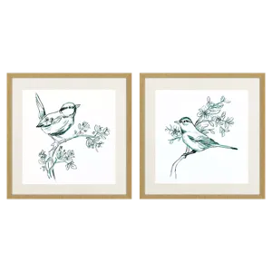Emerald Songbirds II S/2 Framed Art