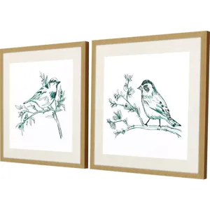 Emerald Songbirds I S/2 Framed Art