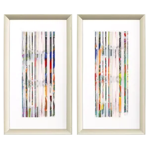 Aqua Stripes II S/2 Framed Art