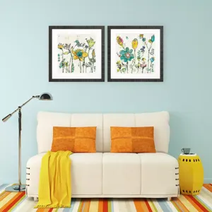 Doodle Garden S/2 Framed Art