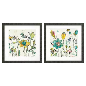 Doodle Garden S/2 Framed Art