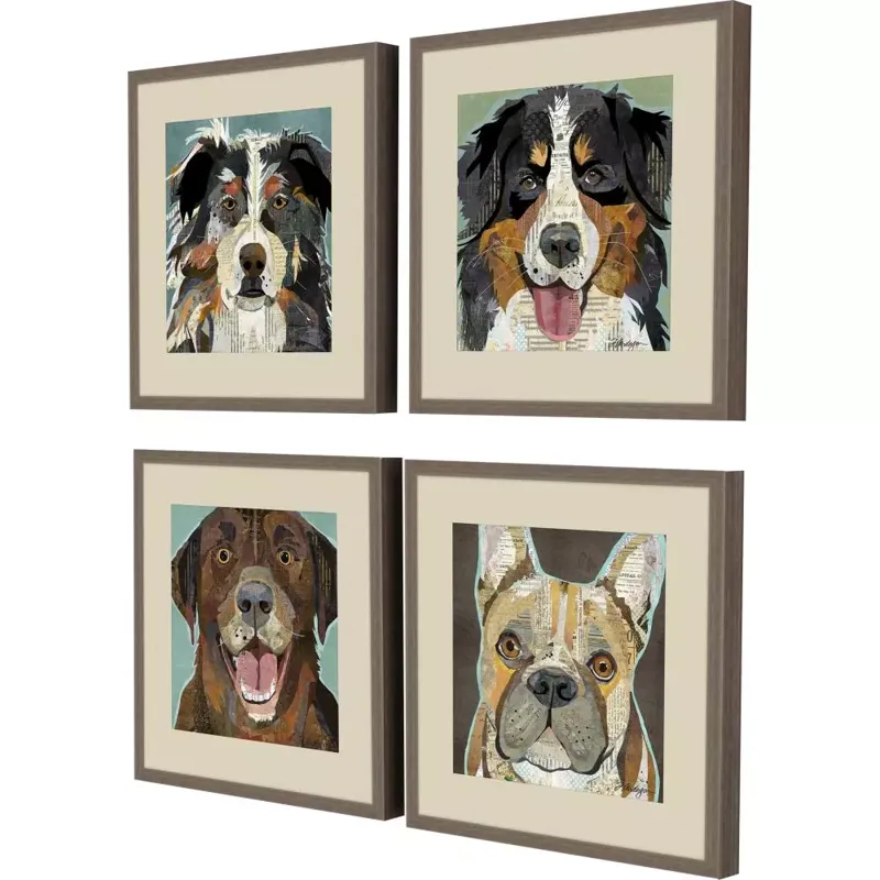 Dog Collage I S/4 Framed Art