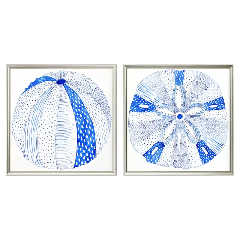 Indigo Shell II S/2 Framed Art