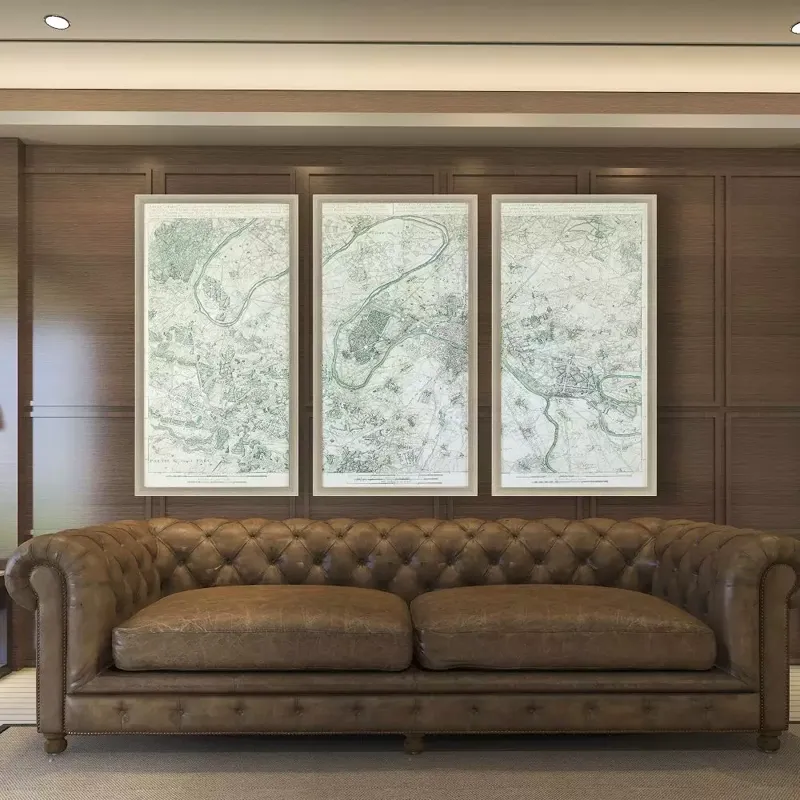 Plan of Paris II Framed Art