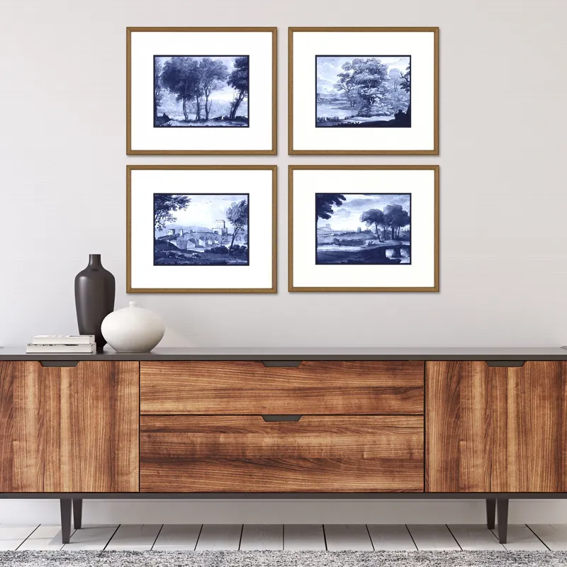 Pastoral Toile S/4 Framed Art