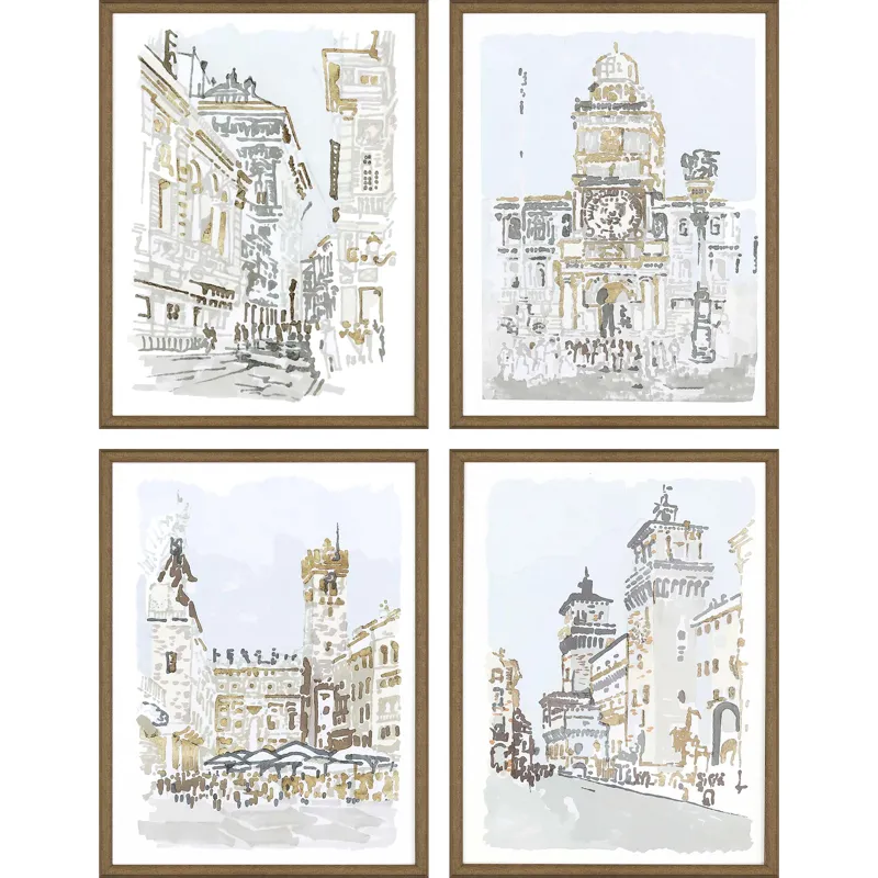Street Scenes S/4 Framed Art