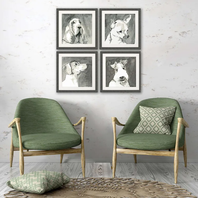 Modern Dog S/4 Framed Art