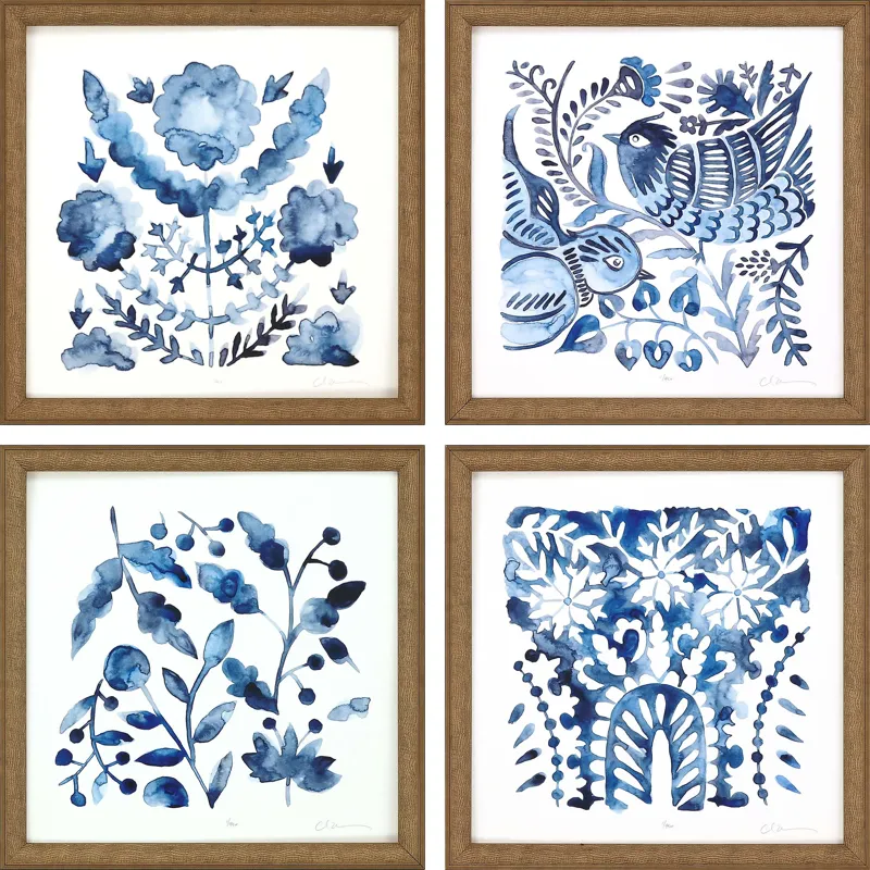 Indigo Ornament I S/4 Framed Art
