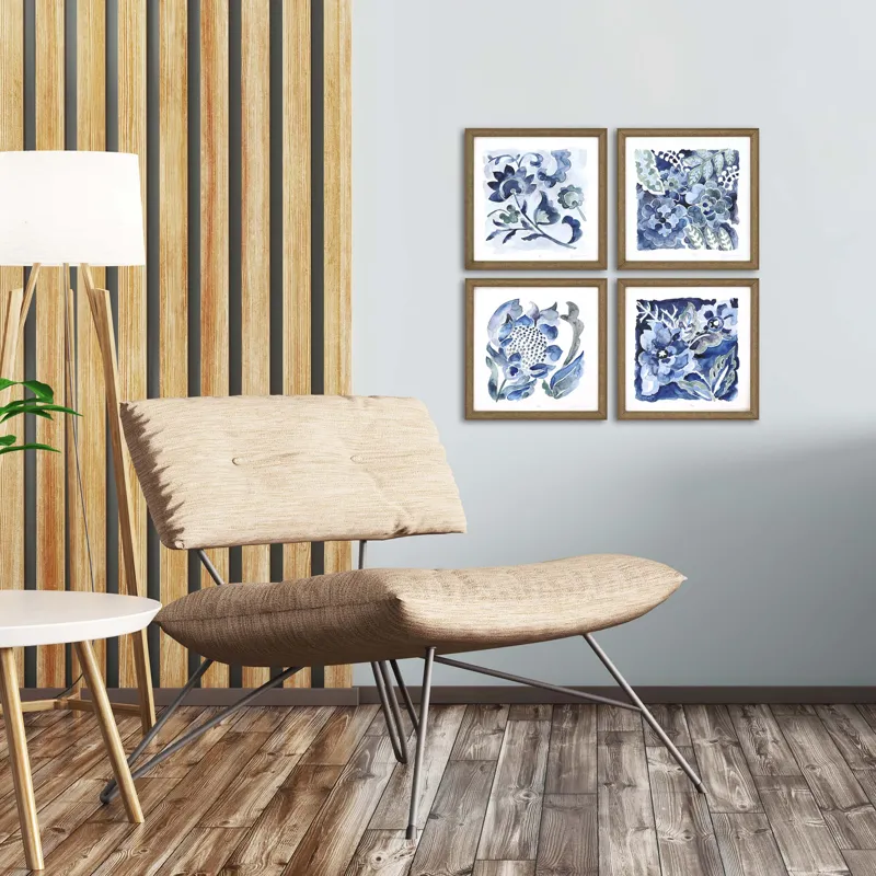 Indigo Ornament II S/4 Framed Art