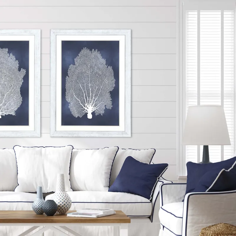 Sea Fan on Blue II Framed Art