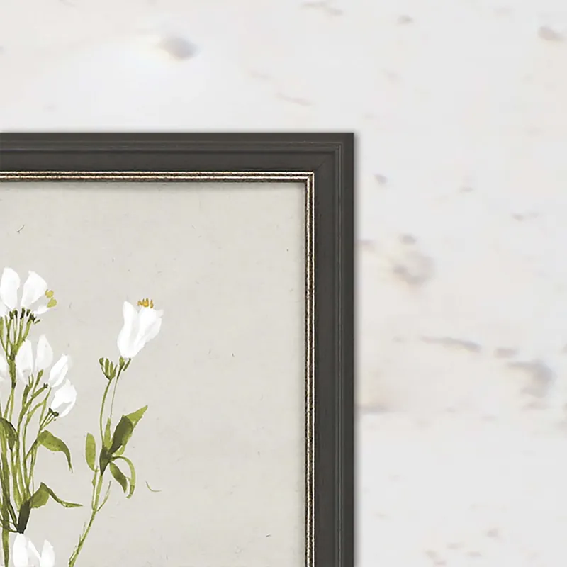 White Field Flowers S/4 Framed Art
