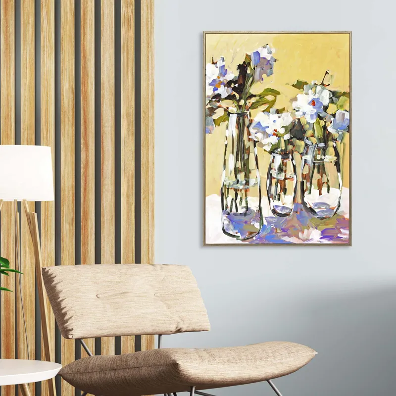 Three Flower Vases Framed Art