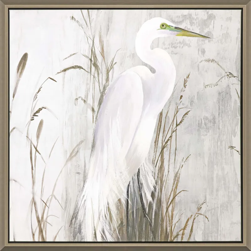 Heron in the Reeds Canvas