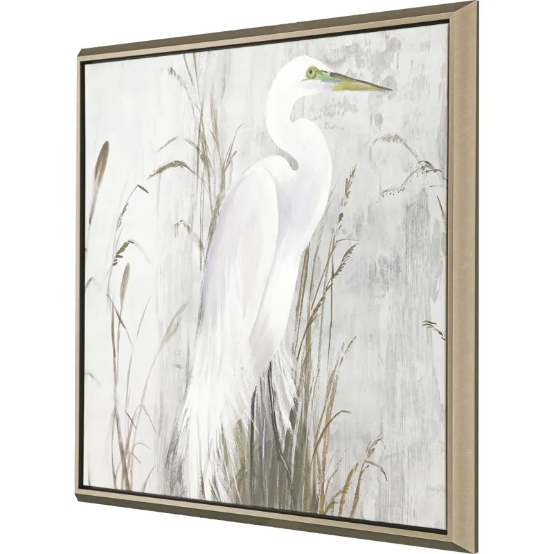 Heron in the Reeds Canvas
