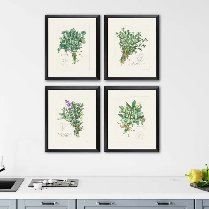 Herbs S/4 Framed Art