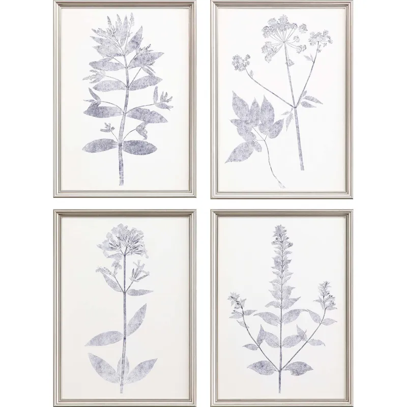 Navy Botanicals S/4 Framed Art